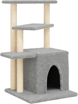 vidaXL - Kattenmeubel - met - sisal - krabpalen - 83,5 - cm - lichtgrijs