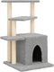 vidaXL - Kattenmeubel - met - sisal - krabpalen - 83,5 - cm - lichtgrijs