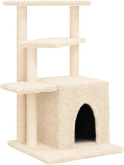 vidaXL - Kattenmeubel - met - sisal - krabpalen - 83,5 - cm - crèmekleurig