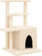 vidaXL - Kattenmeubel - met - sisal - krabpalen - 83,5 - cm - crèmekleurig