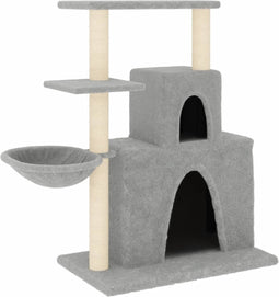 vidaXL - Kattenmeubel - met - sisal - krabpalen - 83 - cm - lichtgrijs