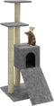 vidaXL - Kattenmeubel - met - sisal - krabpalen - 92 - cm - lichtgrijs