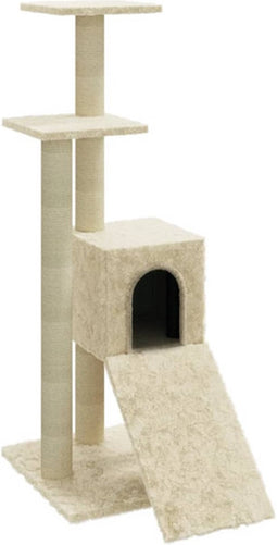 vidaXL - Kattenmeubel - met - sisal - krabpalen - 92 - cm - crèmekleurig