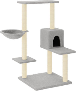 vidaXL - Kattenmeubel - met - sisal - krabpalen - 95 - cm - lichtgrijs