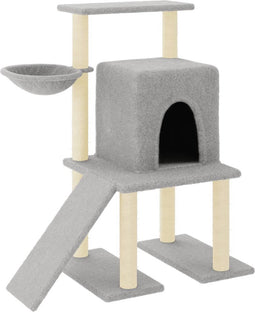 vidaXL - Kattenmeubel - met - sisal - krabpalen - 96,5 - cm - lichtgrijs