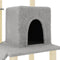 vidaXL - Kattenmeubel - met - sisal - krabpalen - 96,5 - cm - lichtgrijs