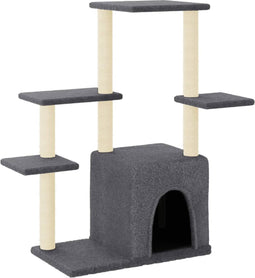 vidaXL - Kattenmeubel - met - sisal - krabpalen - 97,5 - cm - donkergrijs
