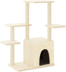 vidaXL - Kattenmeubel - met - sisal - krabpalen - 97,5 - cm - crèmekleurig