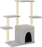 vidaXL - Kattenmeubel - met - sisal - krabpalen - 97,5 - cm - lichtgrijs