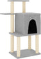 vidaXL - Kattenmeubel - met - sisal - krabpalen - 97 - cm - lichtgrijs