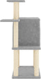 vidaXL - Kattenmeubel - met - sisal - krabpalen - 97 - cm - lichtgrijs