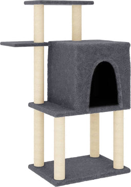 vidaXL - Kattenmeubel - met - sisal - krabpalen - 97 - cm - donkergrijs