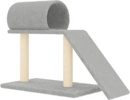 vidaXL - Kattenmeubel - met - tunnel - en - ladder - 55,5 - cm - lichtgrijs