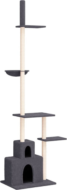 vidaXL - Kattenmeubel - vloer - tot - plafond - 250,5-276,5 - cm - donkergrijs