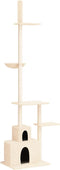 vidaXL - Kattenmeubel - vloer - tot - plafond - 250,5-276,5 - cm - crèmekleurig