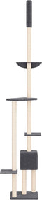 vidaXL - Kattenmeubel - vloer - tot - plafond - 258,5-284,5 - cm - donkergrijs