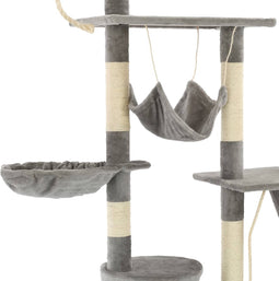vidaXL - Kattenpaal - met - sisal - krabpalen - 230-250 - cm - pootafdrukken - grijs