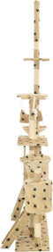 vidaXL - Kattenpaal - met - sisal - krabpalen - 230-250 - cm - pootafdrukken - beige