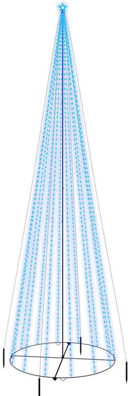 vidaXL - Kegelkerstboom - 1134 - LED's - blauw - 230x800 - cm
