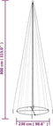 vidaXL - Kegelkerstboom - 1134 - LED's - blauw - 230x800 - cm