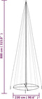 vidaXL - Kegelkerstboom - 1134 - LED's - koudwit - 230x800 - cm