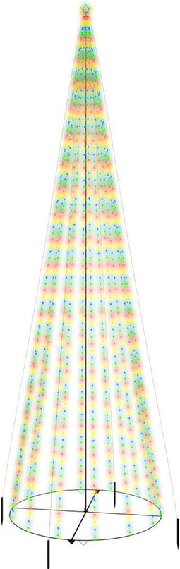 vidaXL - Kegelkerstboom - 1134 - LED's - meerkleurig - 230x800 - cm