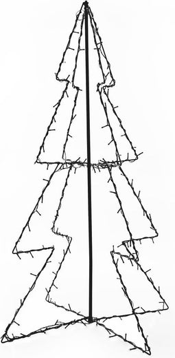 vidaXL - Kegelkerstboom - 160 - LED's - binnen - en - buiten - 78x120 - cm