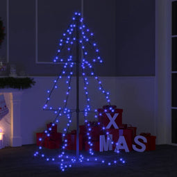 vidaXL - Kegelkerstboom - 160 - LED's - binnen - en - buiten - 78x120 - cm