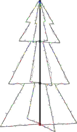 vidaXL - Kegelkerstboom - 200 - LED's - binnen - en - buiten - 98x150 - cm