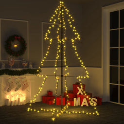 vidaXL - Kegelkerstboom - 240 - LED's - binnen - en - buiten - 118x150 - cm