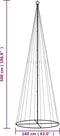vidaXL - Kegelkerstboom - 732 - LED's - warmwit - 160x500 - cm