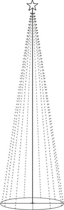 vidaXL - Kegelkerstboom - 752 - meerkleurige - LED's - 160x500 - cm