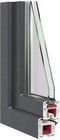 vidaXL - Kelderraam - RISOR - 110x60 - cm - draaikiep-draai - DIN - rechts - antraciet