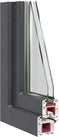 vidaXL - Kelderraam - RISOR - 120x60 - cm - draaikiep-draai - DIN - links - antraciet