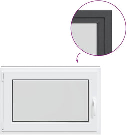 vidaXL - Kelderraam - RISOR - 60x90 - cm - draaikiep-draai - DIN - links - antraciet