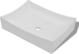 vidaXL - Keramische - wasbak - schaalvormig - hoogglans - (wit)