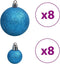 vidaXL - Kerstballen - 100 - st - 3/4/6 - cm - blauw - en - zilverkleurig