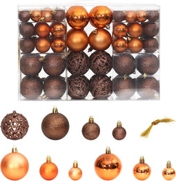 vidaXL - Kerstballen - 100 - st - 3/4/6 - cm - bruin