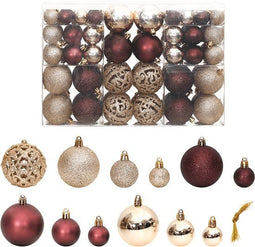 vidaXL - Kerstballen - 100 - st - 3/4/6 - cm - champagnekleurig - en - bruin