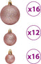 vidaXL - Kerstballen - 100 - st - 3/4/6 - cm - roze - en - rosé