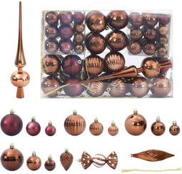 vidaXL - Kerstballen - 98 - st - Ø3/4/6 - cm - bruin