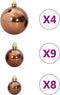 vidaXL - Kerstballen - 98 - st - Ø3/4/6 - cm - bruin