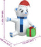 vidaXL - Kerstbeer - met - LED's - opblaasbaar - 180 - cm