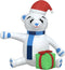 vidaXL - Kerstbeer - met - LED's - opblaasbaar - 180 - cm