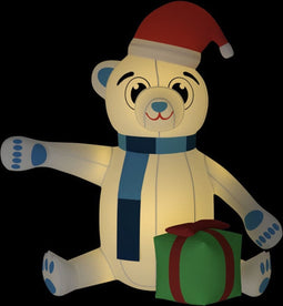 vidaXL - Kerstbeer - met - LED's - opblaasbaar - 240 - cm