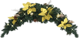vidaXL - Kerstboog - met - LED-lampjes - 90 - cm - PVC - groen