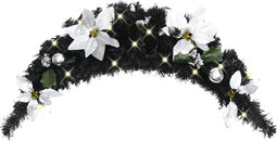 vidaXL - Kerstboog - met - LED-lampjes - 90 - cm - PVC - zwart