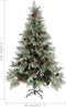 vidaXL - Kerstboom - met - dennenappels - 120 - cm - PVC - en - PE - groen - en - wit