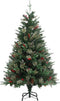 vidaXL - Kerstboom - met - dennenappels - 120 - cm - PVC - en - PE - groen