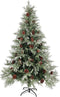vidaXL - Kerstboom - met - dennenappels - 120 - cm - PVC - en - PE - groen - en - wit